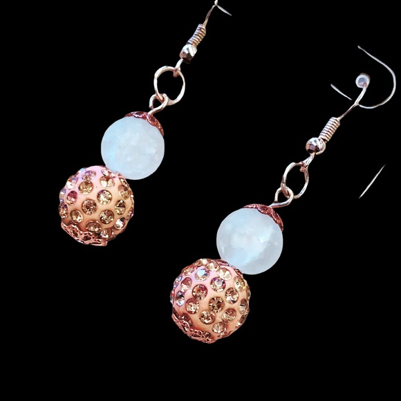 Anthropologie Jewelry - Anthropologie, rose gold, rhinestone earrings, New